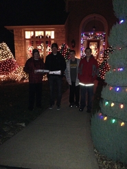 Handing out Flyers for the Coat Drive